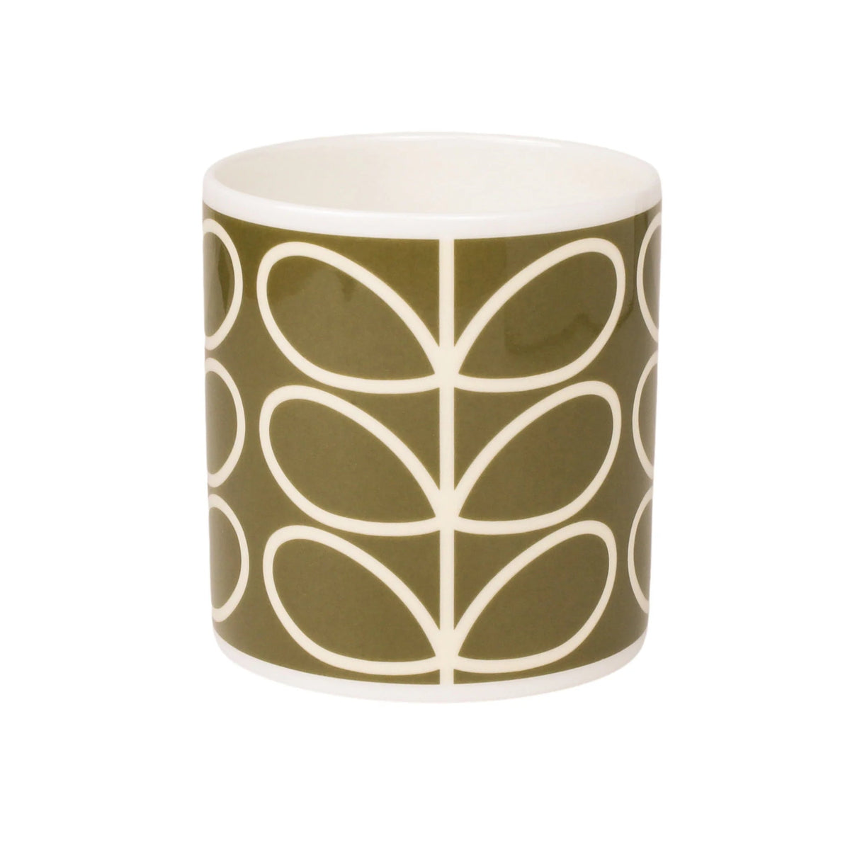 Orla Kiely Linear Stem Dark Olive Mug 350ml