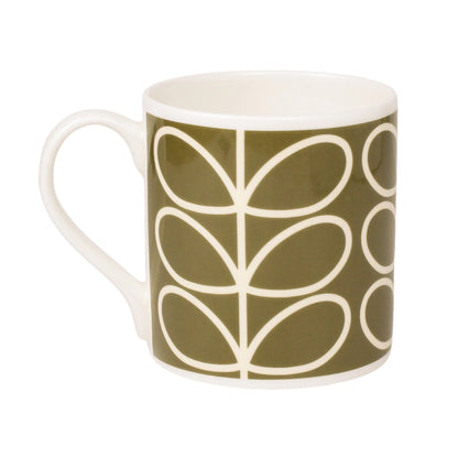 Orla Kiely Linear Stem Dark Olive Mug 350ml
