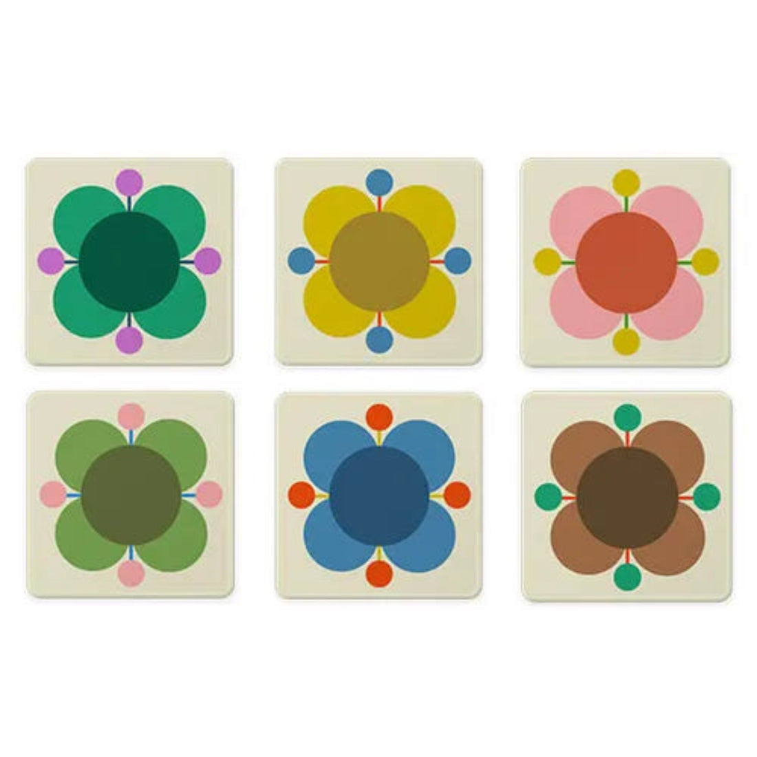 Orla Kiely Atomic FLower Set of 6 Coaster