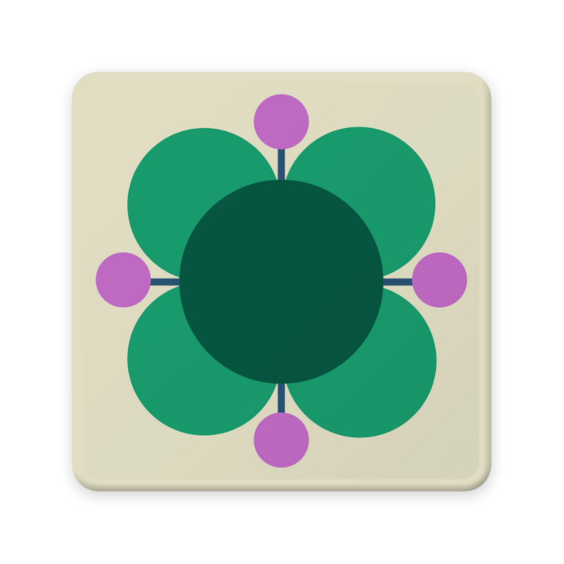 Orla Kiely Atomic FLower Set of 6 Coaster