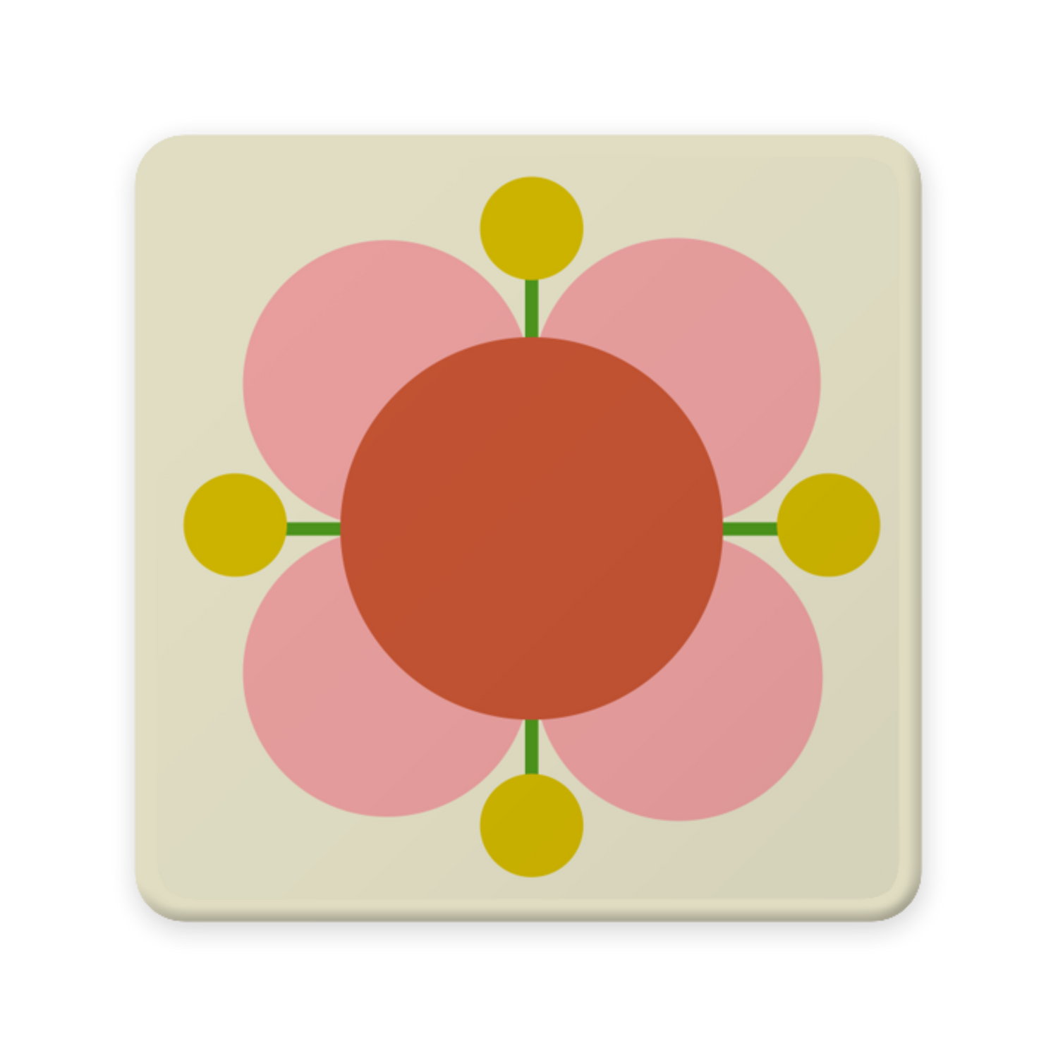 Orla Kiely Atomic FLower Set of 6 Coaster 