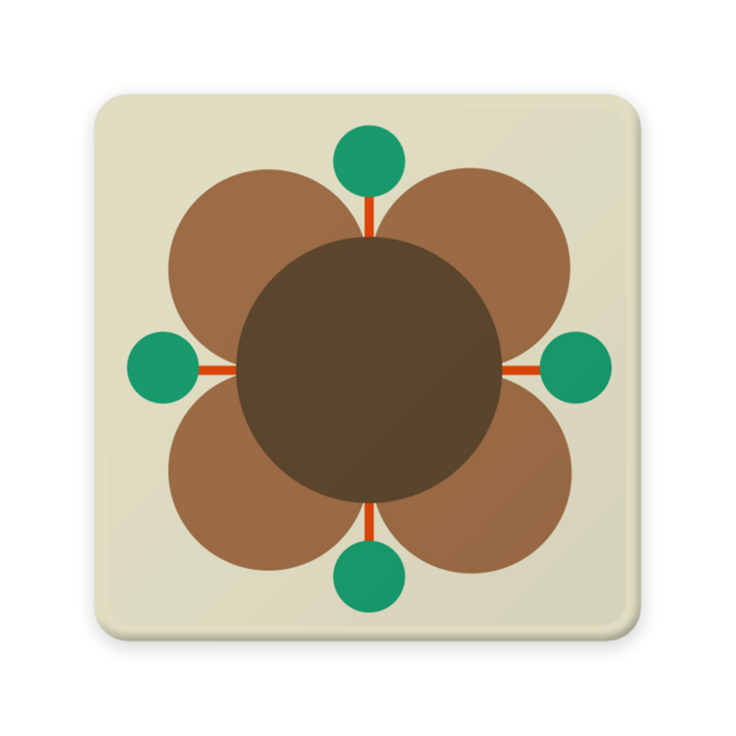 Orla Kiely Atomic FLower Set of 6 Coaster 