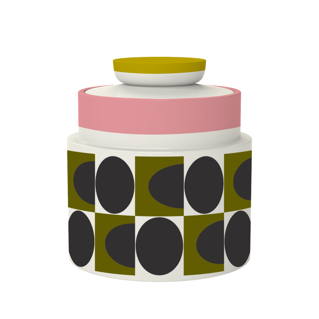 Orla Kiely Spot Square Oval Storage Jar Pink 