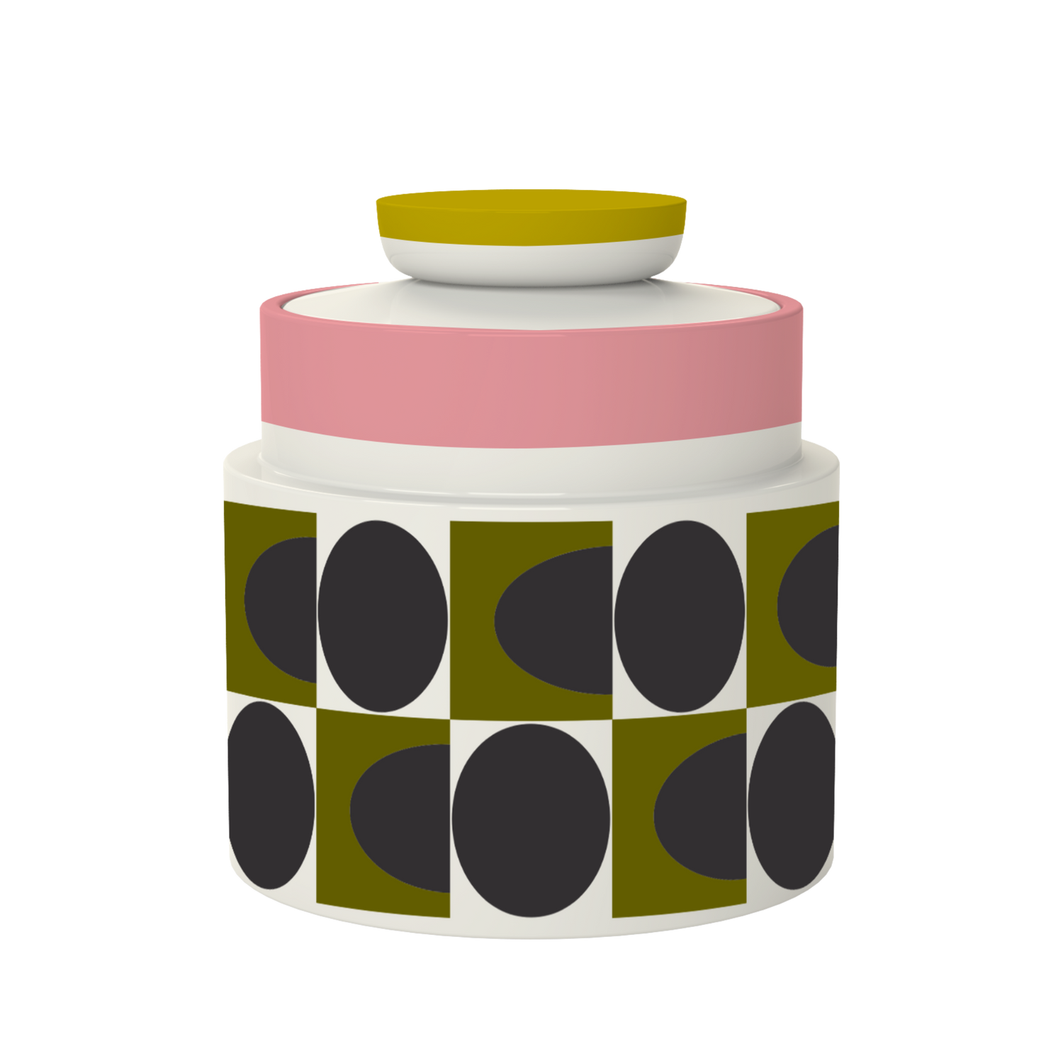 Orla Kiely Spot Square Oval Storage Jar Pink 