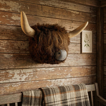 Oakley Home &amp; Gifts Wooden Highland Cow Head