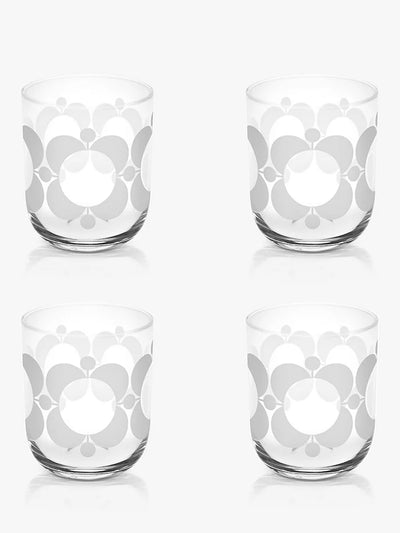 Orla Kiely Formal Water Glasses Atomic Print Set of 4 300ml