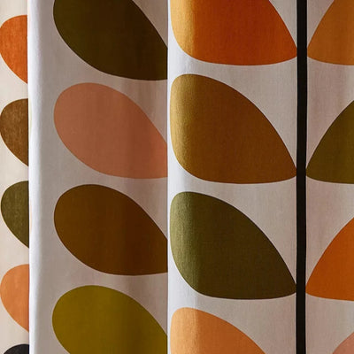 Orla Kiely Multi Stem Pair Lined Eyelet Curtains Auburn