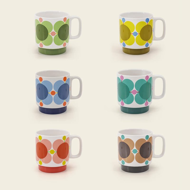 Orla Kiely Stackable Mugs Atomic Print Set of Six