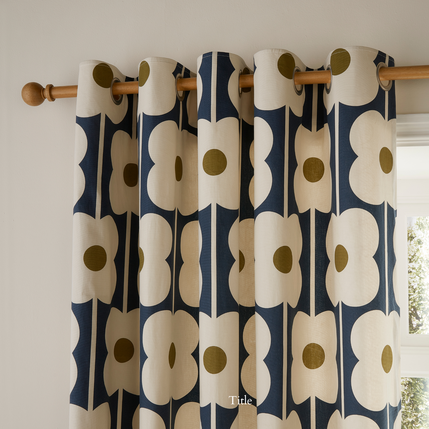 Orla Kiely Abacus Lined Eyelet Curtains