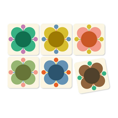 Orla Kiely Atomic Flower Coasters Set of 6