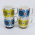 Orla Kiely Stackable Mugs Atomic Print Set of Four - SECONDS
