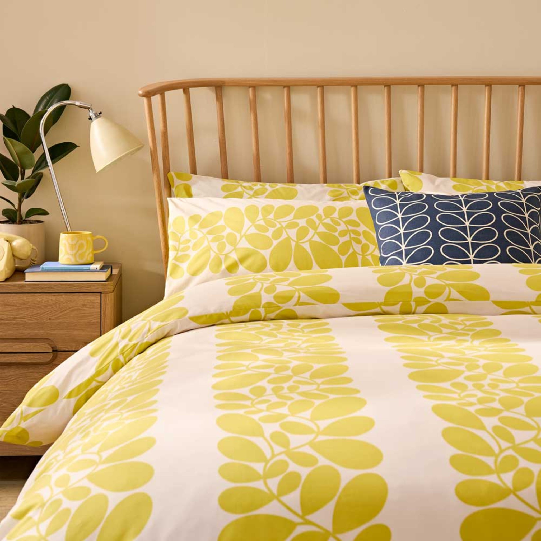 Orla Kiely Sycamore Stripe Duvet Cover Set Yellow