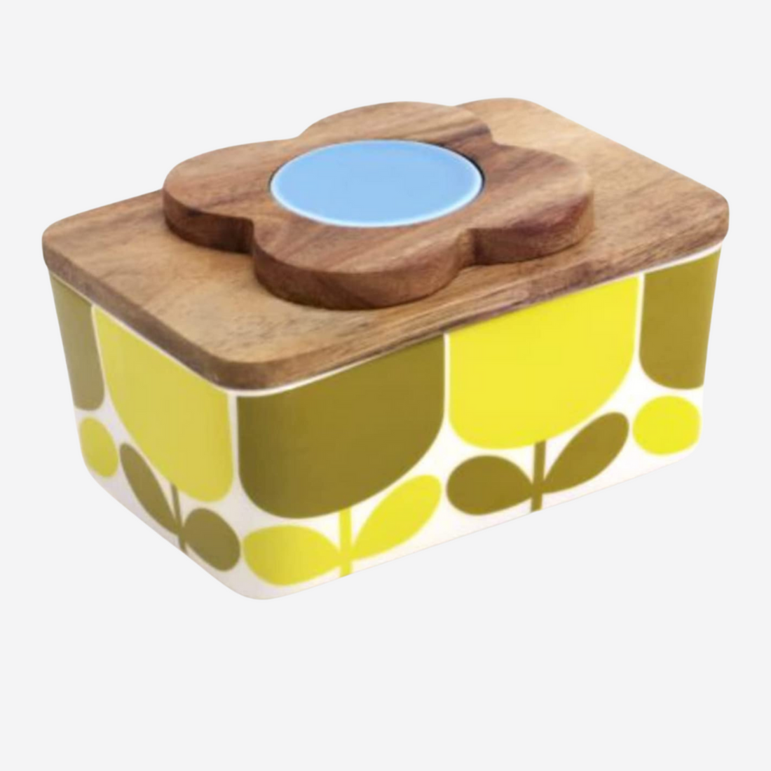 Orla Kiely Ceramic Butter Dish Ochre Yellow