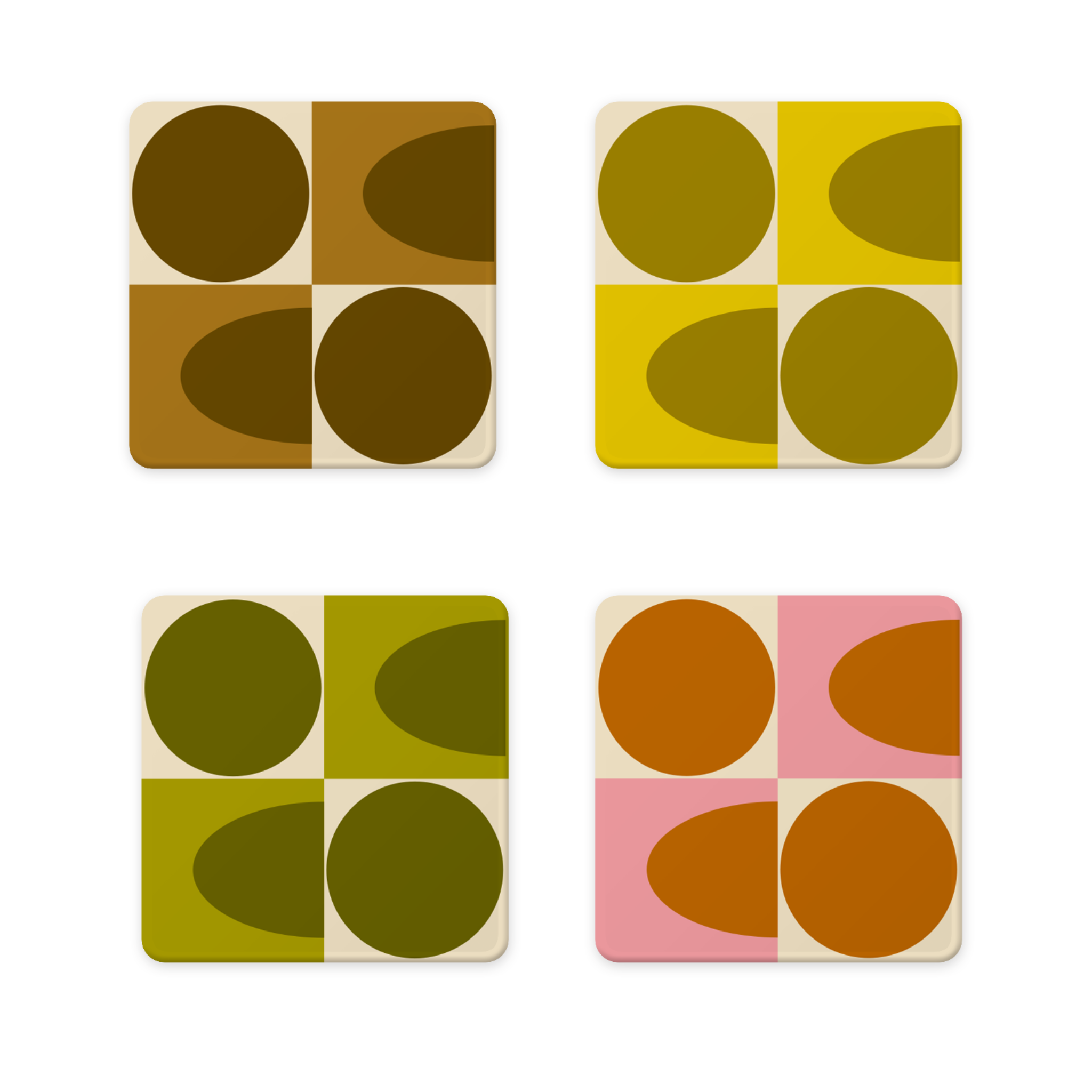 Orla Kiely Set of 4 Spot  Square Oval Coaster 