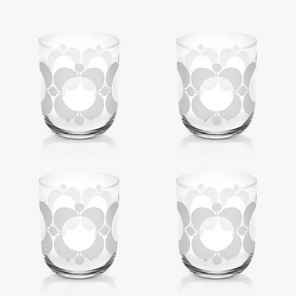 Orla Kiely Formal Water Glasses Atomic Print Set of 4 300ml