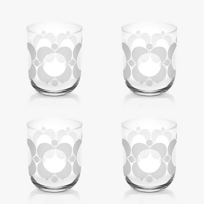 Orla Kiely Formal Water Glasses Atomic Print Set of 4 300ml