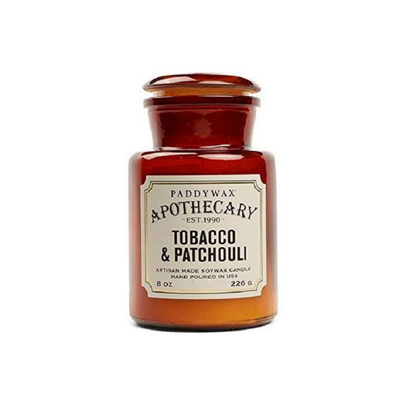 Paddywax Candles Apothecary Collection Jar Candle 8-Ounce Tobacco and Patchouli