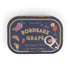 Paddywax Bordeaux Grape candle tin with illustrations on a white background