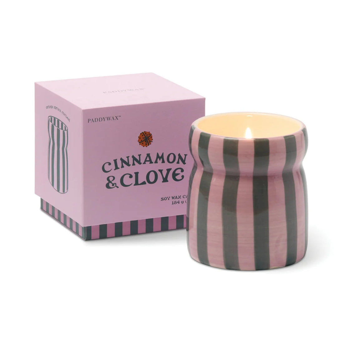 Striped candle with &
