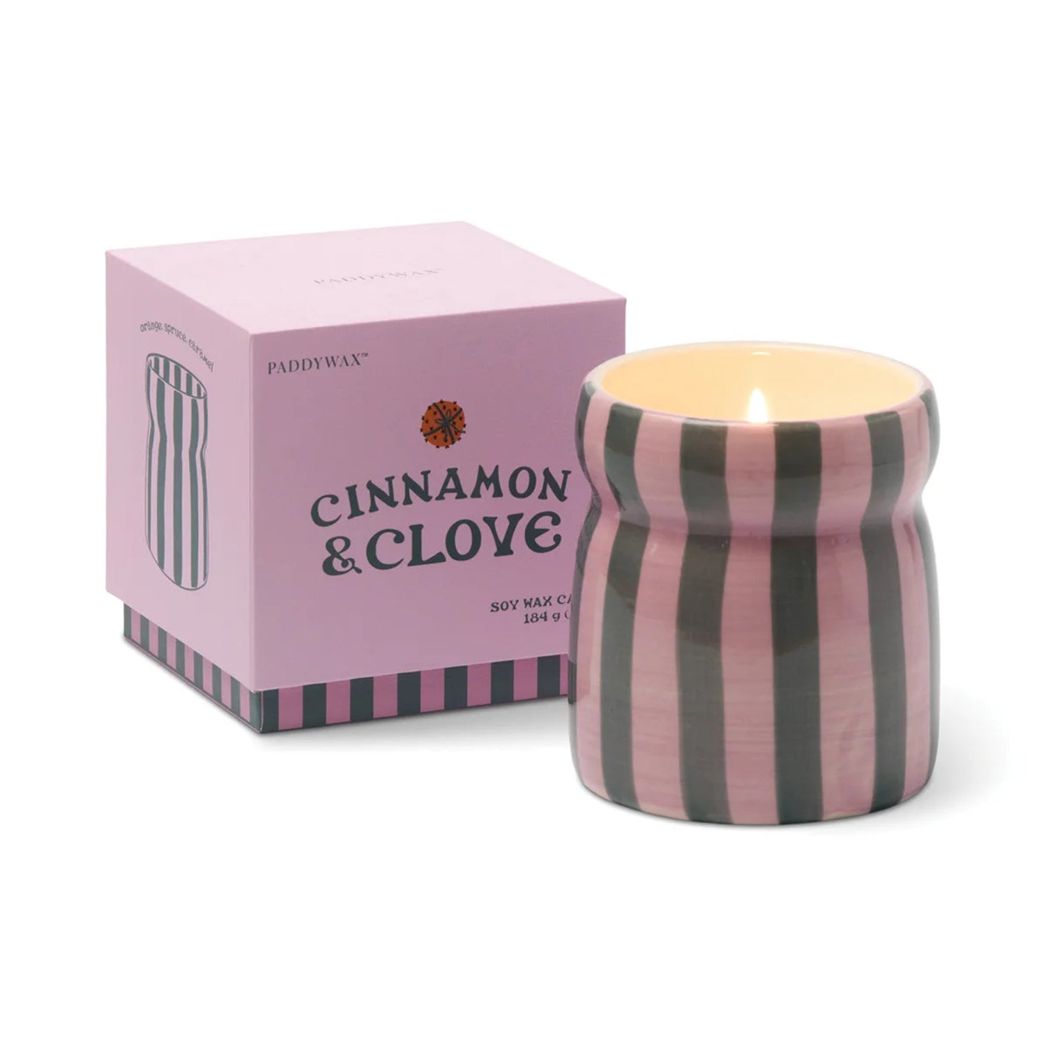 Striped candle with &