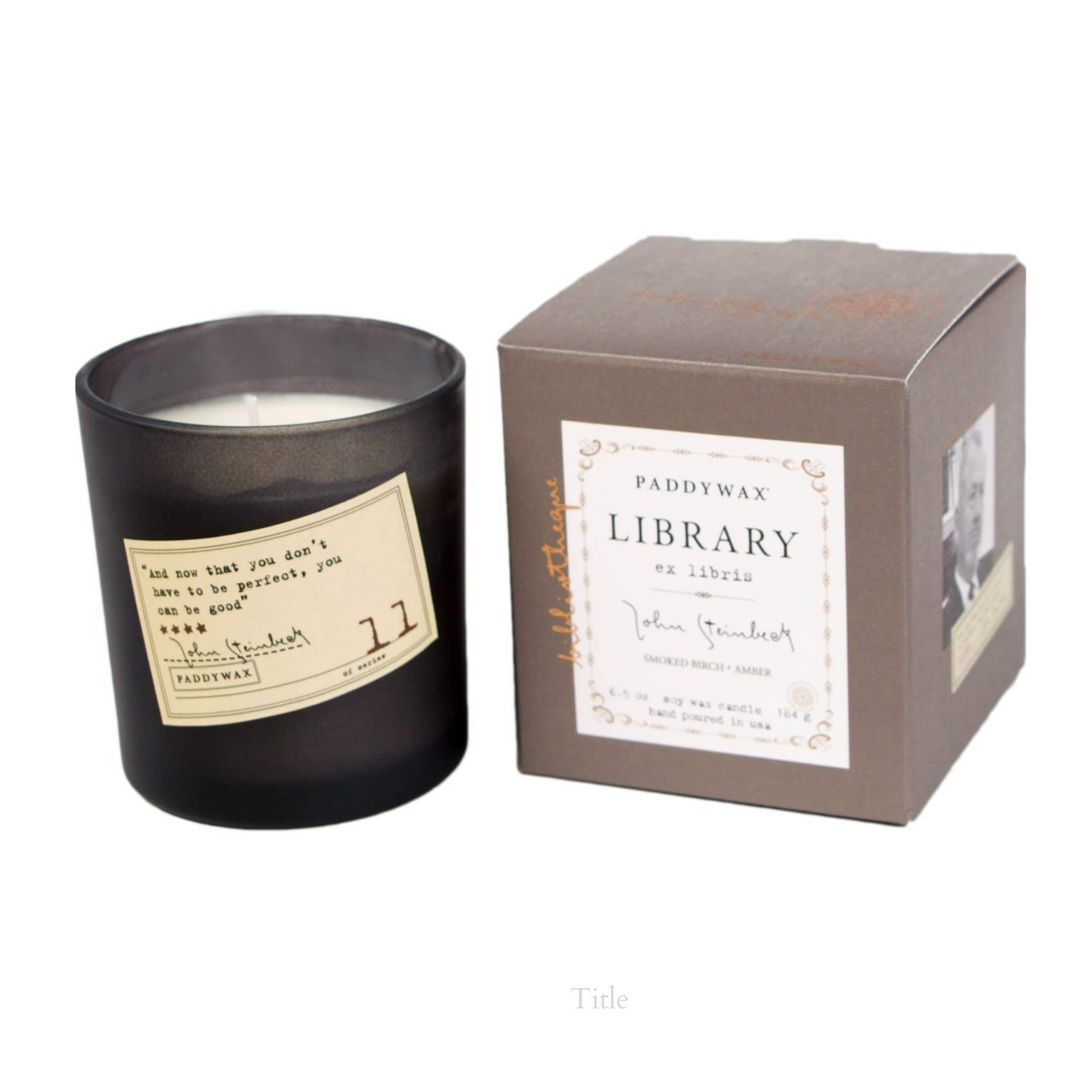 Paddywax Library Mark Twain Tobacco Flower &amp; Vanilla  6oz Candle