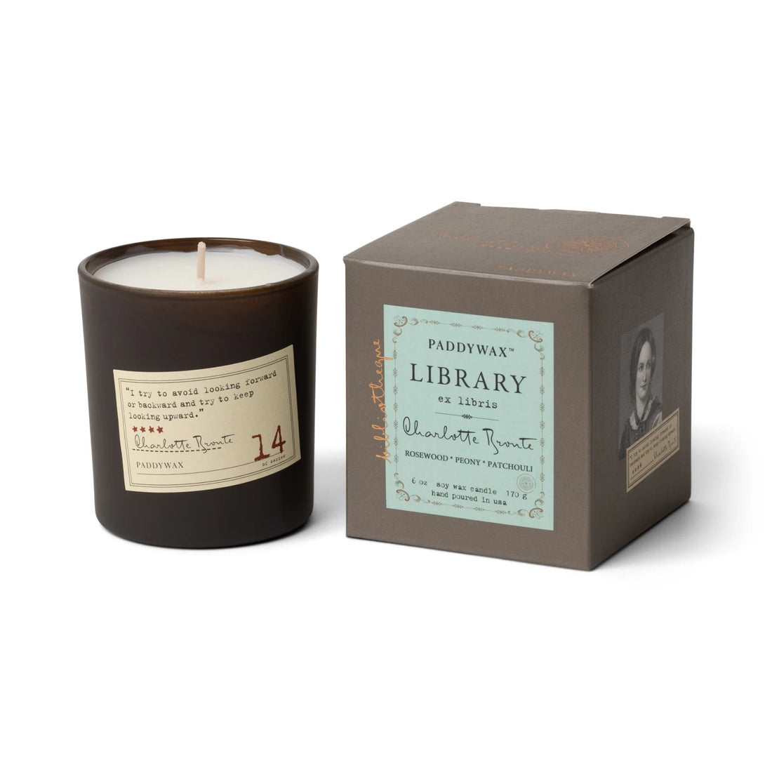 Paddywax Library Collection Oscar Wilde Rosewood/Peony/Patchouli  Soy Wax Candle 6oz