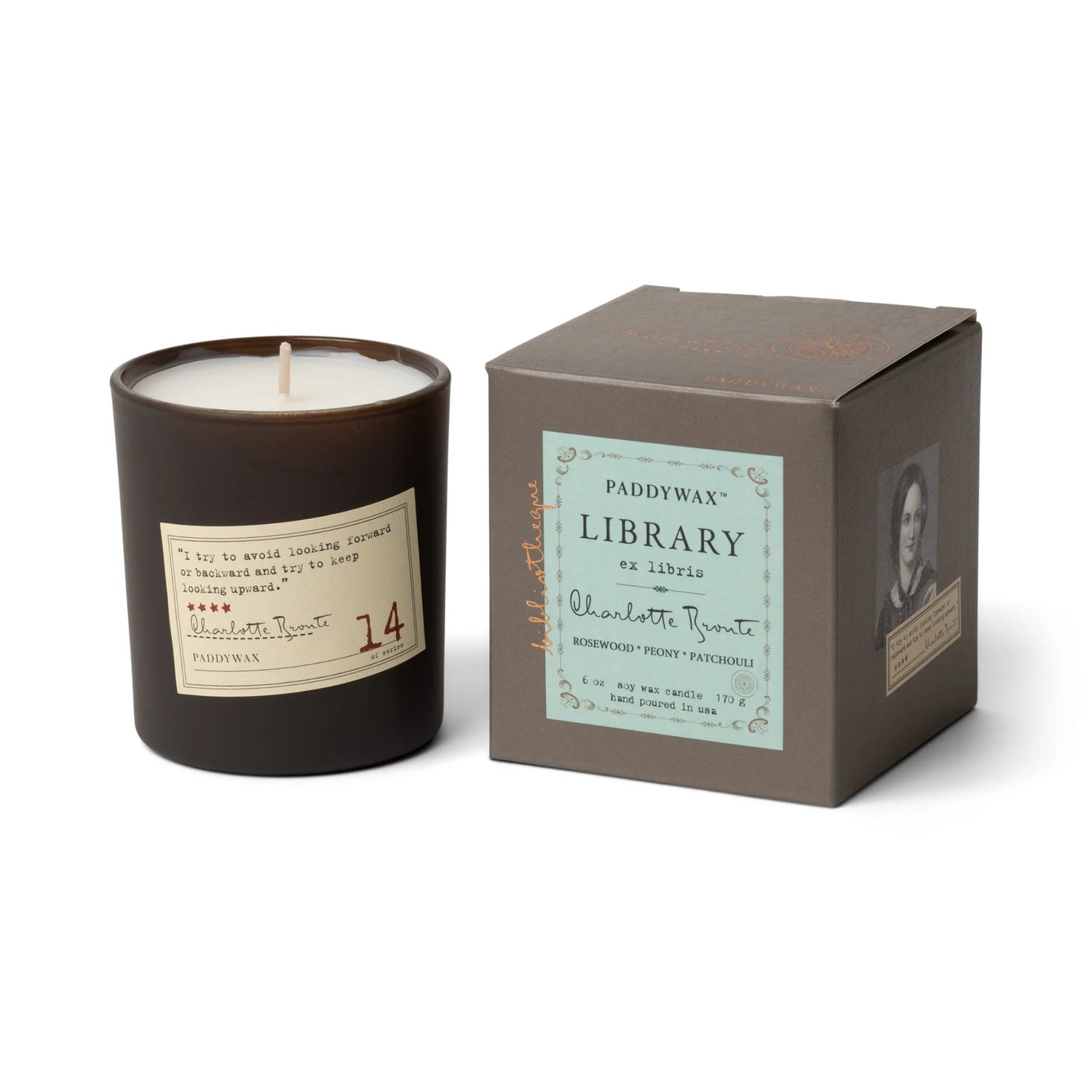 Paddywax Library Collection Oscar Wilde Rosewood/Peony/Patchouli  Soy Wax Candle 6oz
