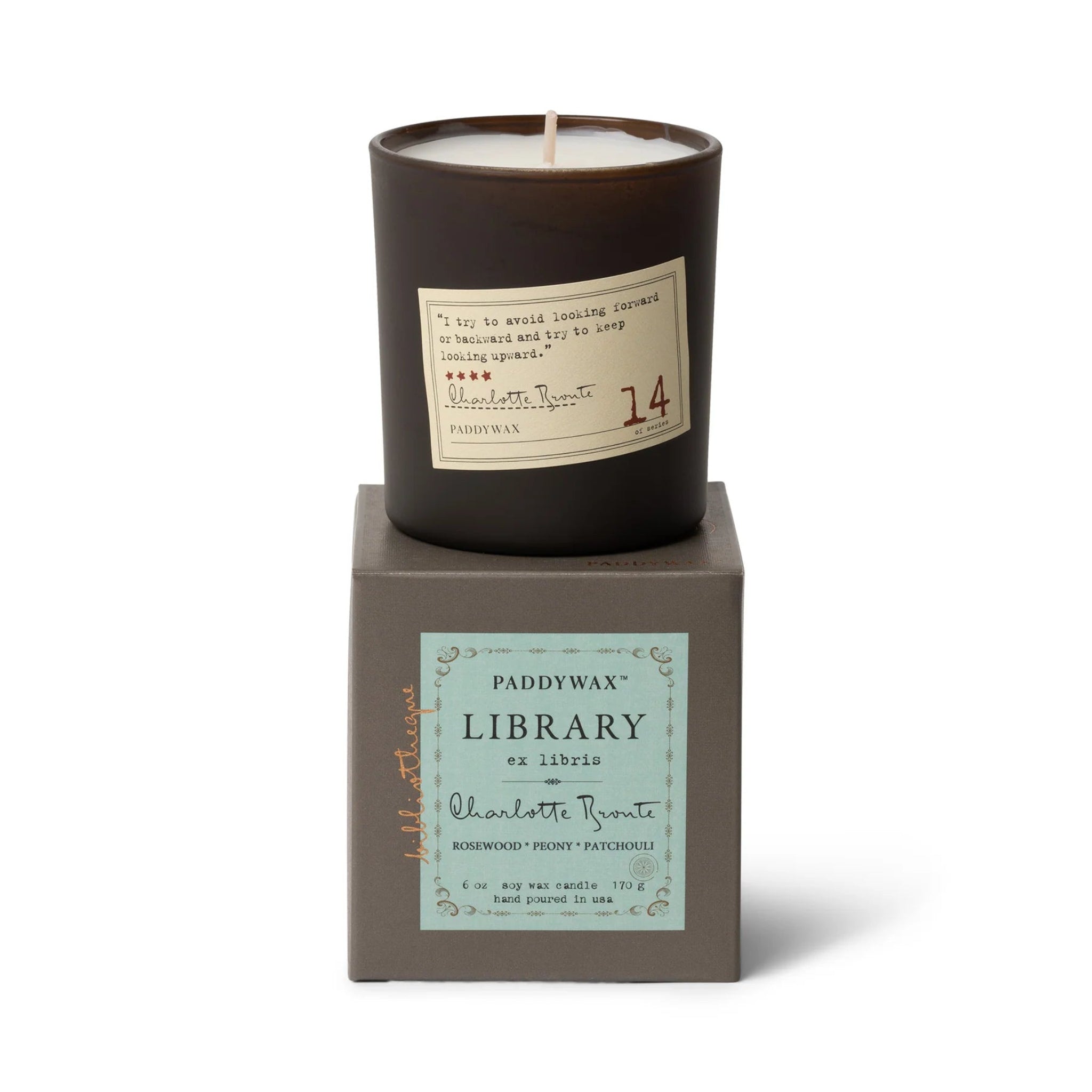 Paddywax Library Collection Oscar Wilde Rosewood/Peony/Patchouli  Soy Wax Candle 6oz