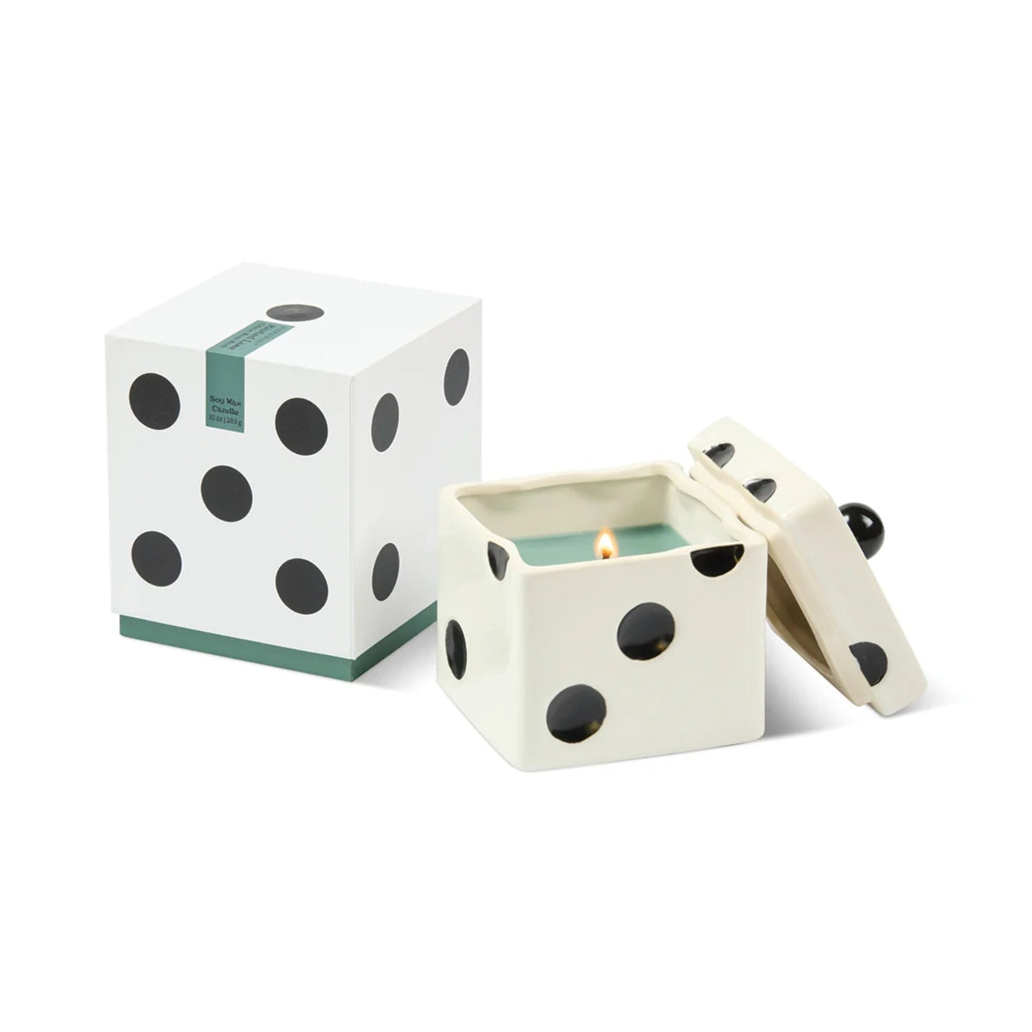 Paddywax Lucky Dice Green Wax Candle - Misted Lime 283g