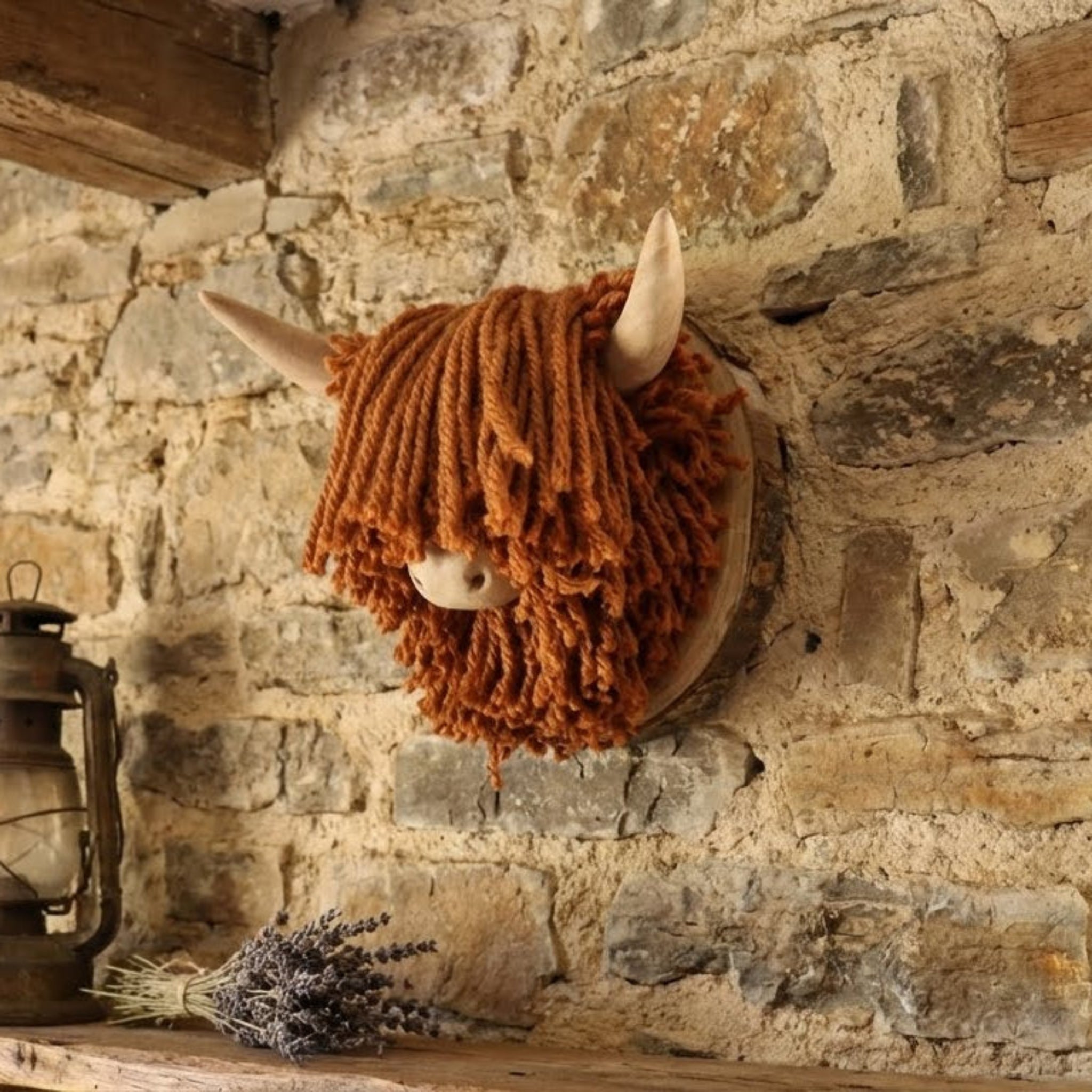 Aquarelle Home Ailsa Mini Highland Cow Wall Mounted Head Ginger