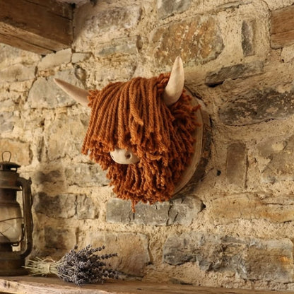 Aquarelle Home Ailsa Mini Highland Cow Wall Mounted Head Ginger