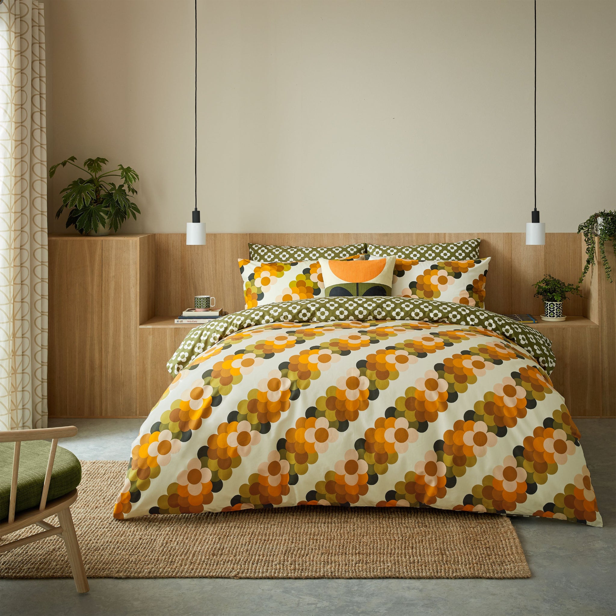 Orla Kiely Retro Flower Stripe Duvet Cover Set Multi