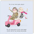 Cartoon illustration of two women on a pink scooter with text about twilight years and care home.
