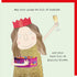 Illustration of a woman with a crown, holding a glass of champagne and a box of jelly beans, on a light green background.