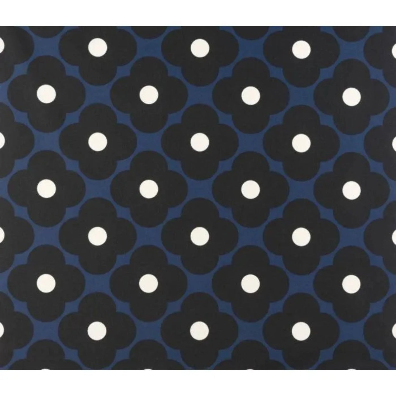 Orla Kiely Spot Flower Roll of Fabric Dark Marine