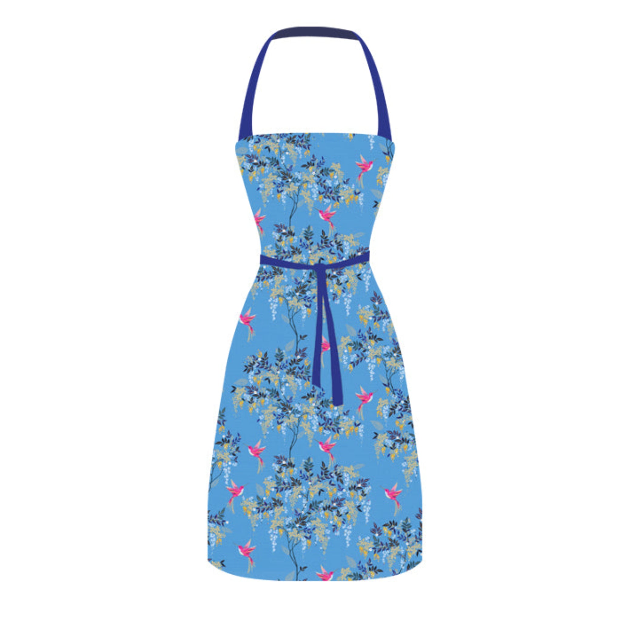 Sara Miller Hummingbird Apron &amp; Oven Glove Bundle Blue