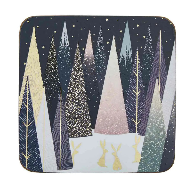 Sara Miller Frosted Pines Set of 6 Coasters