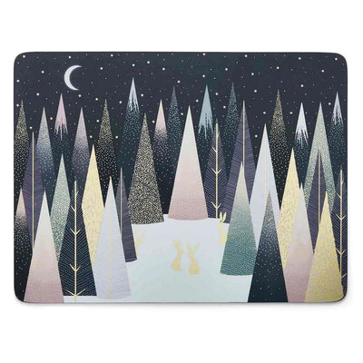 Sara Miller Set of 4 Frosted Pines Placemats
