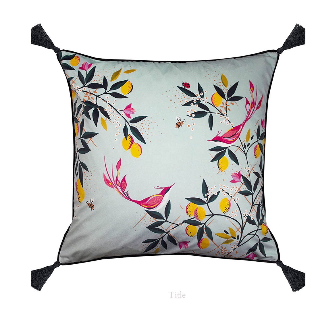 Sara Miller Bird Cushion Duck Egg 50cm x 50cm