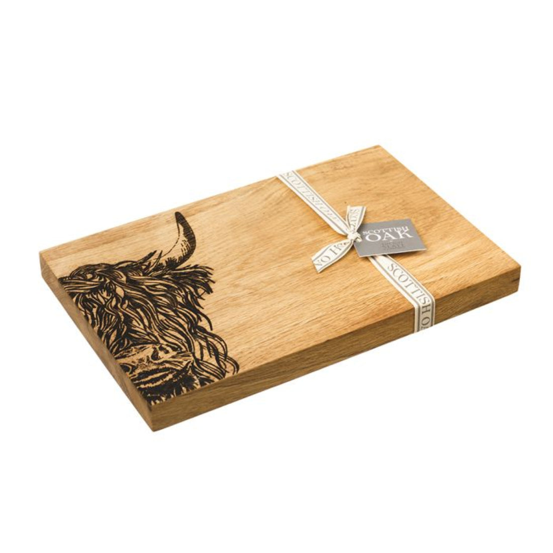 Selbrae House Oak Serving Board 30cm Highland Cow