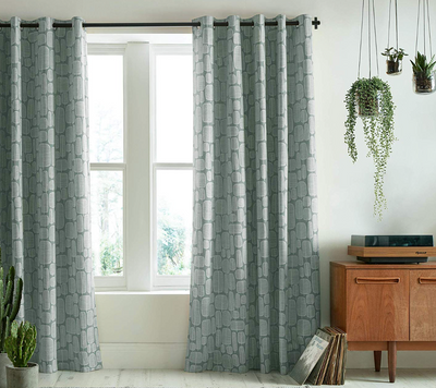MissPrint Little Trees Seagrass Lined Curtains