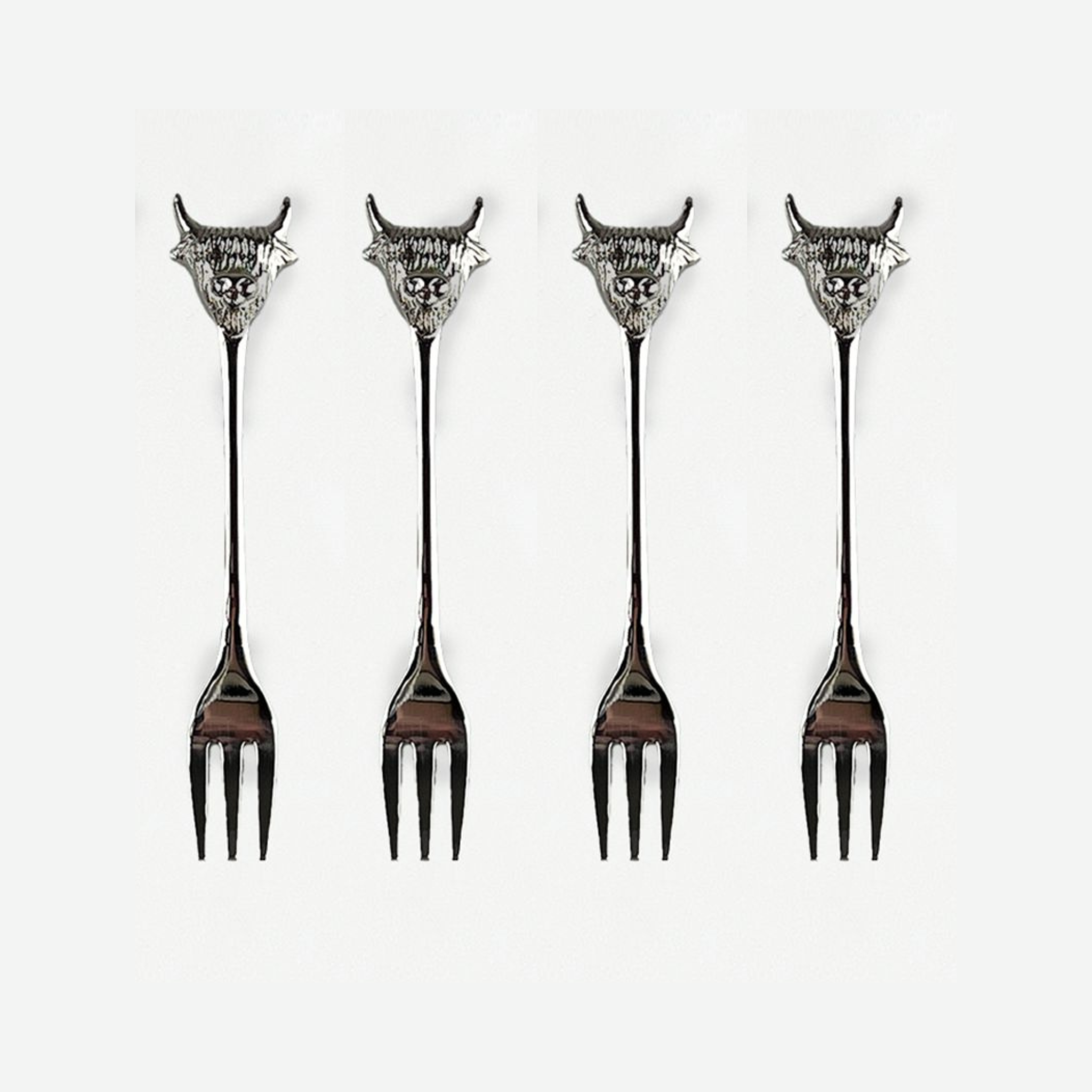 Selbrae House Highland Cow Pastry Fork Set of 4