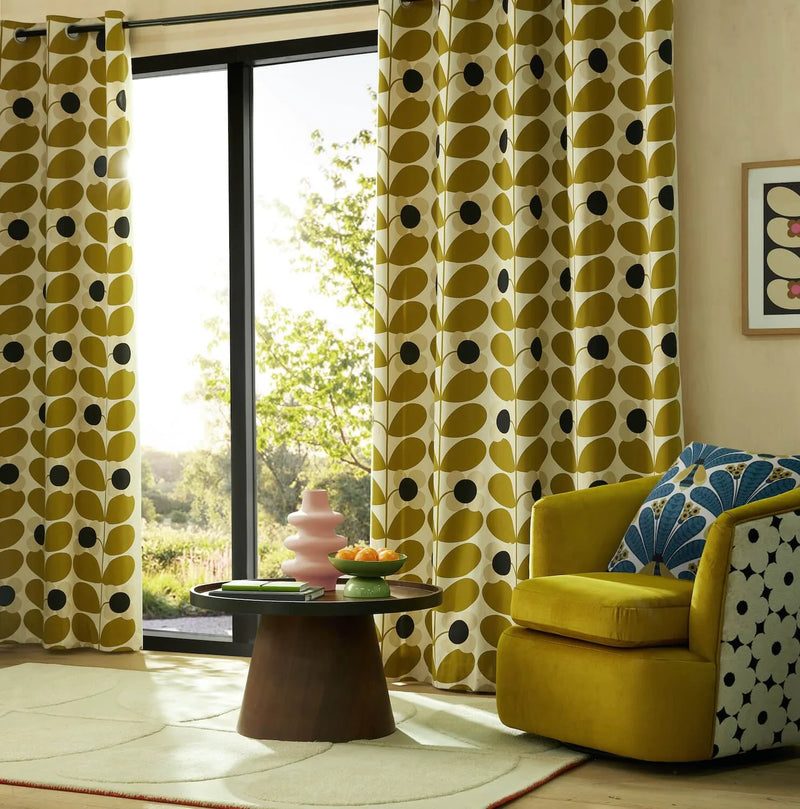 Orla Kiely Stem Bloom Antique Gold Curtains