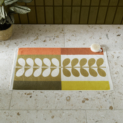 Orla Kiely Stem Check Bath Towels Hazel Ochre