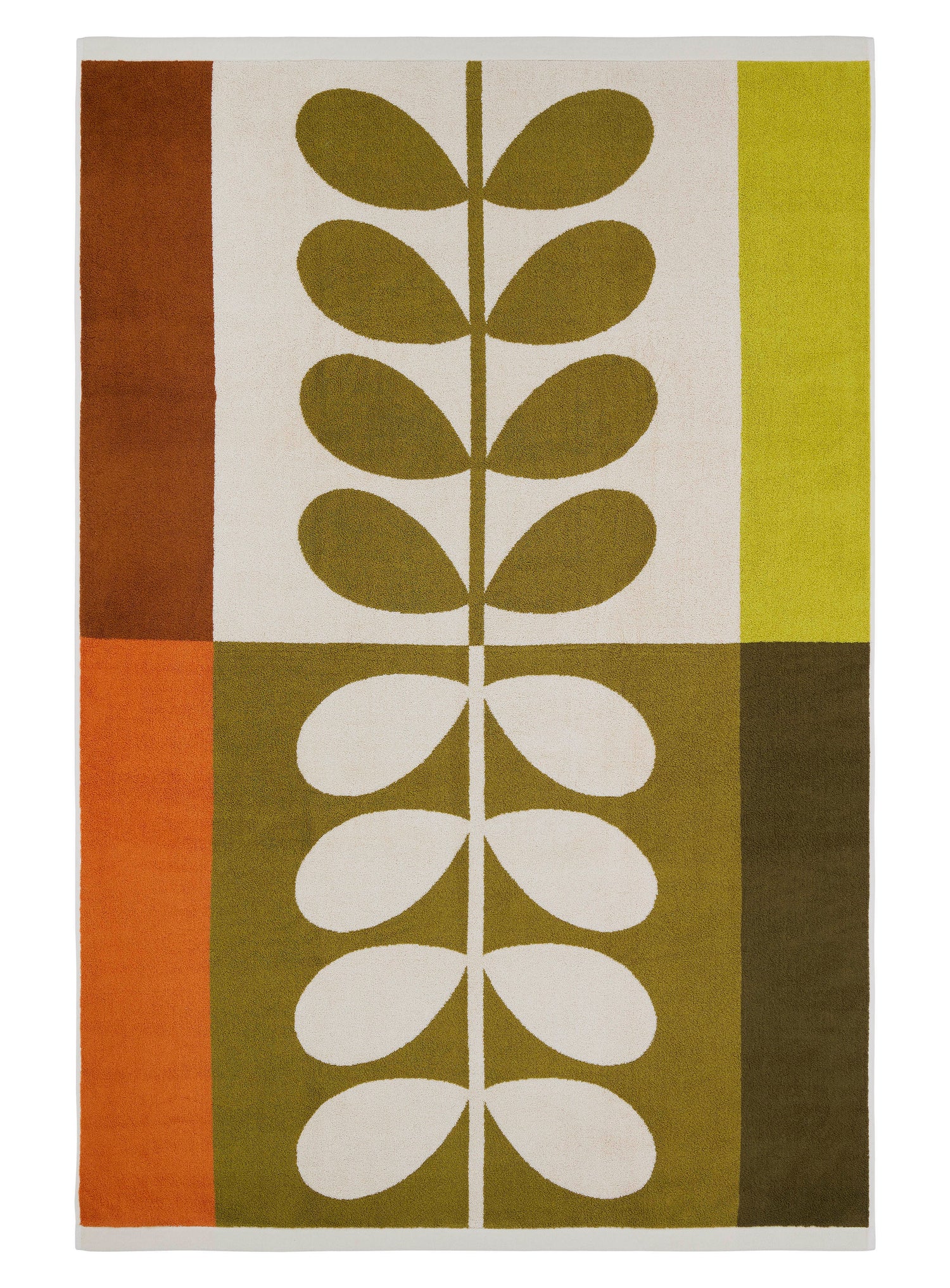 Orla Kiely Stem Check Bath Towels Hazel Ochre