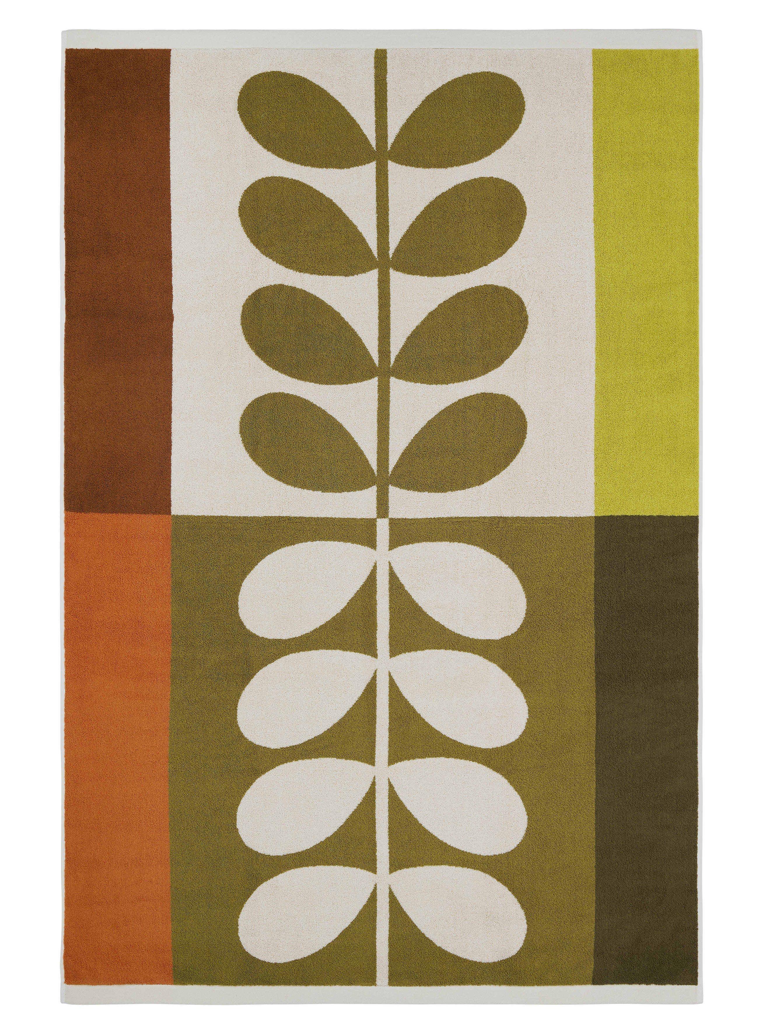 Orla Kiely Stem Check Bath Towels Hazel Ochre