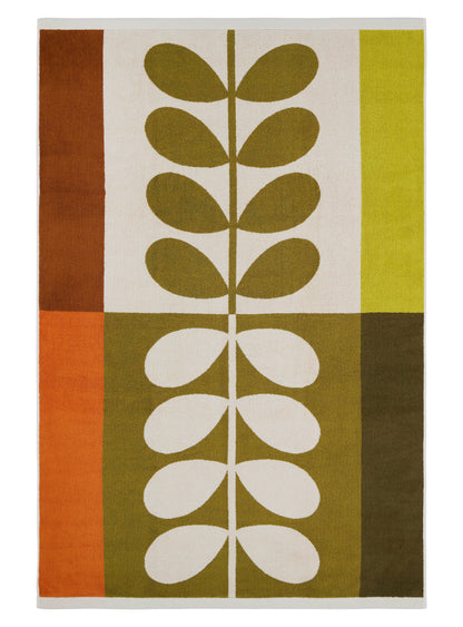 Orla Kiely Stem Check Bath Towels Hazel Ochre