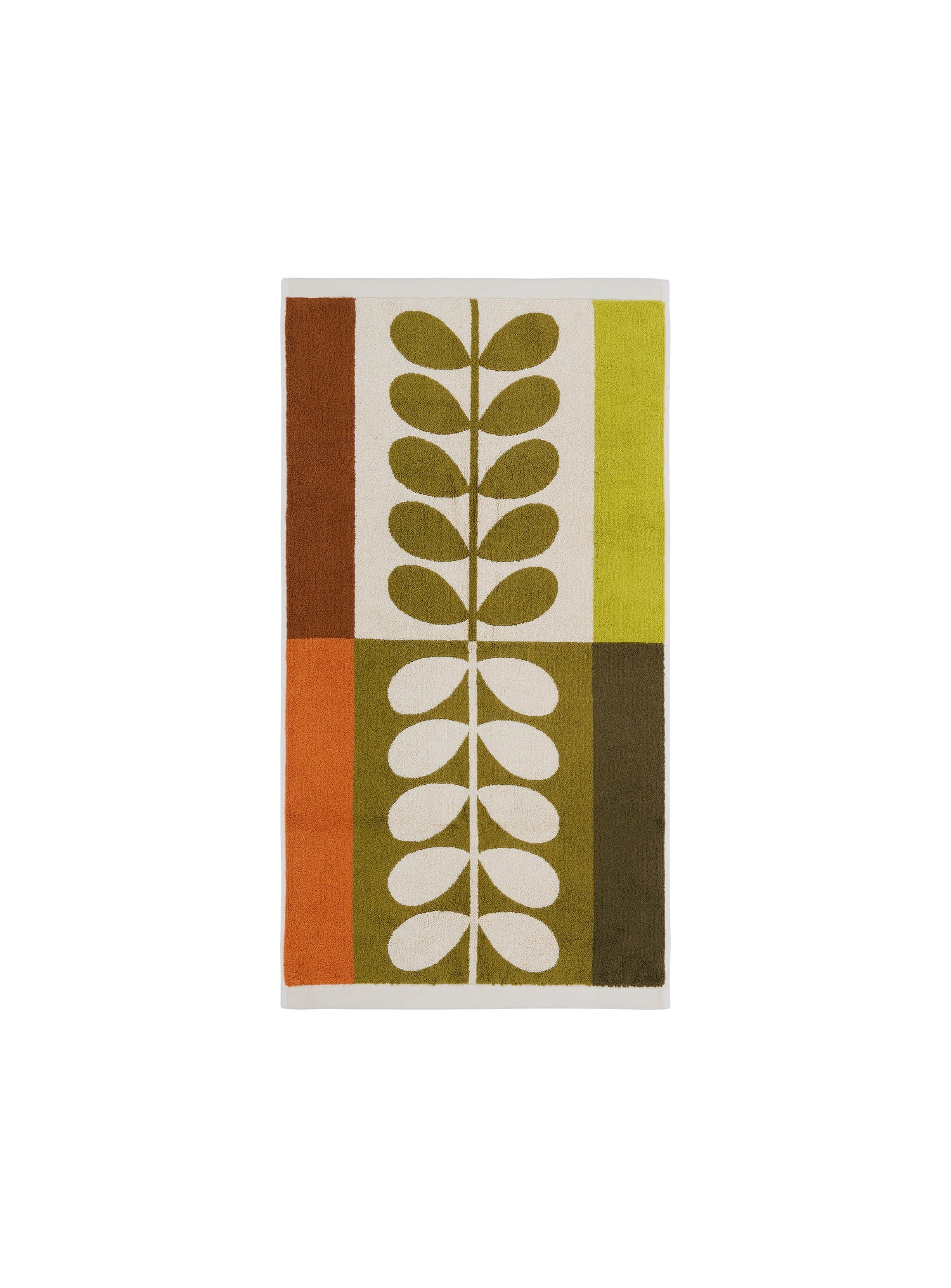 Orla Kiely Stem Check Bath Towels Hazel Ochre
