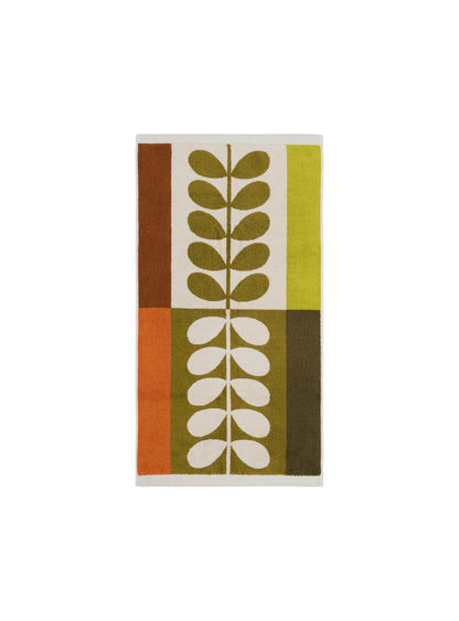 Orla Kiely Stem Check Bath Towels Hazel Ochre