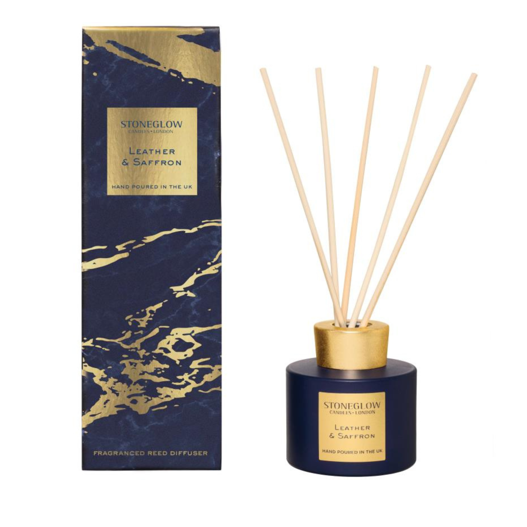 Stoneglow Luna Leather &amp; Saffron Reed Diffuser